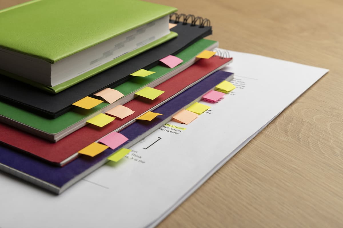 professional organizer guida quaderno e agenda con post it